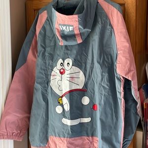 New Doraemon windbreaker coat pink gray